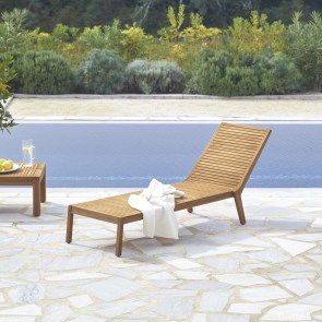 Teo -  Solid teak garden lounger