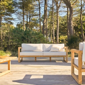 Noah - Banquette de jardin 3 places en teck massif