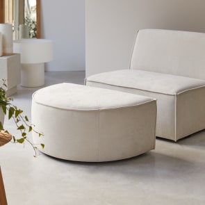 Dario - Voetenbank in beige stof