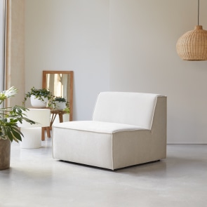 Dario - Sillón modulable de tela beis