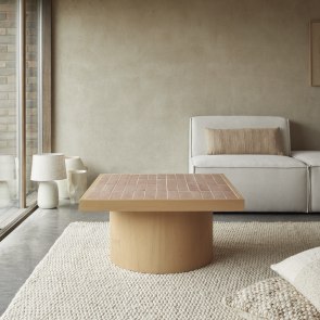 Karel - Mindi wood and ceramic coffee table