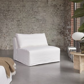 Nils - Sillón modular de lino blanco