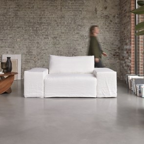 Nils - Modulaire fauteuil in wit linnen