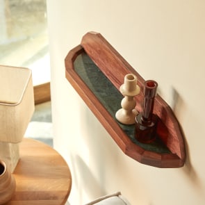 Jade - Wandplank voor de hal van massief palissander en marmer 60 cm
