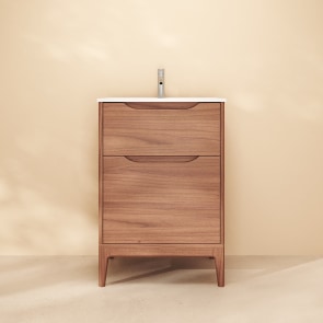 Gabrielle - Mueble de baño de madera maciza de mango y cerámica 60 cm