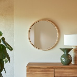 Fanie - Specchio rotondo in rovere 50x50 cm