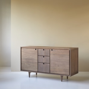 Jonàk - Meuble de rangement en noyer massif 145 cm