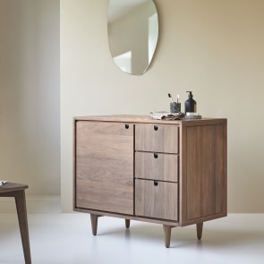 Jonàk - Meuble de rangement en noyer massif 95 cm