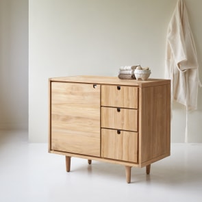 Jonàk - Mobile contenitore in teak massello 95 cm