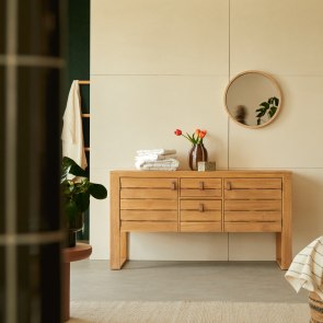 Minimalys - Meuble de rangement en teck massif 145 cm