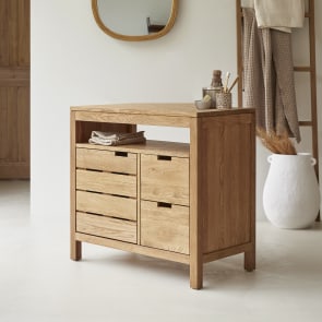Serena - Meuble de rangement en chêne massif 80 cm