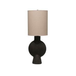 Amelia - Sculptural Terracotta Table Lamp with Linen Shade