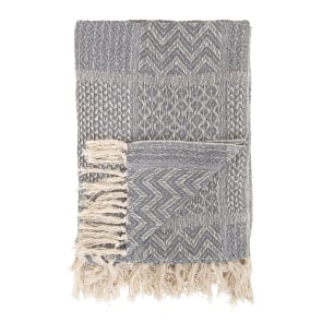 Wells - Soft Cotton Blend Knit Throw with Fringe, Grey