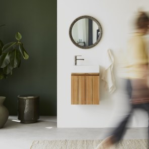 Jill - Solid teak and ceramic basin unit