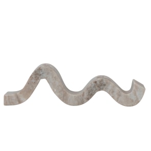 Owen - Marble Wave Double Taper Candle Holder, Beige