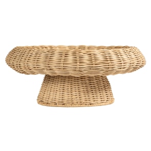 Henry - Round Hand-Woven Rattan Pedestal Bowl, Natural