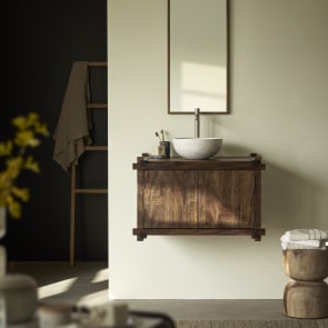 Arko - Mueble para lavabo de madera maciza de mango 80 cm