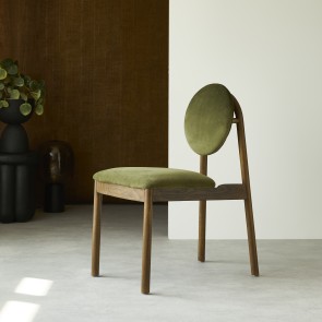 Olive - Silla de roble macizo y terciopelo verde
