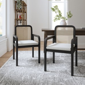 Kate - Chairs Rattan & Wood Dining Chairs (Set of 2)
