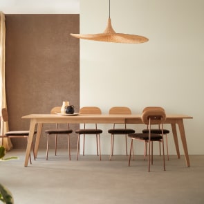 Esmée - Uitschuifbare tafel van massief eikenhout 6-12 personen.