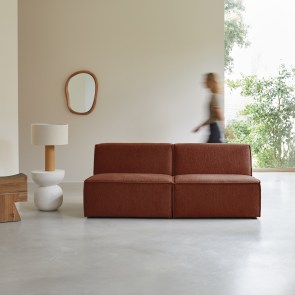 Dario - Modular 2-seater sofa in mahogany fabric