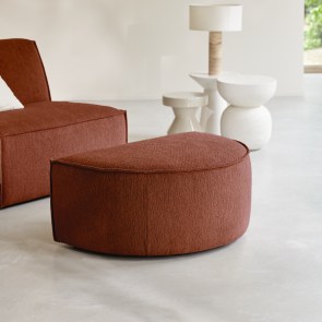 Dario - Repose-pieds en tissu acajou