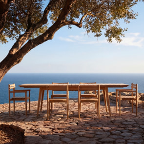 Vadim - 6-seater garden furniture set in solid teak