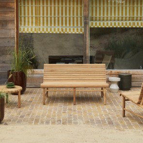 Hélen - 2-Seater garden bench in solid reclaimed teak