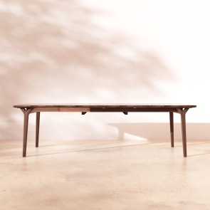 Clara - Tavolo allungabile in rovere massello brown 6-12 persone