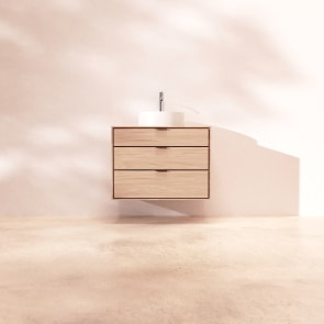 Senson - Meuble de salle de bain en chêne massif 80 cm