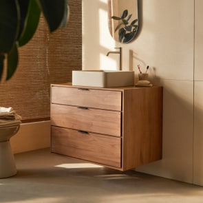 Senson - Mueble de baño de nogal macizo 80 cm