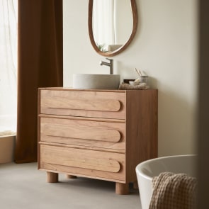Olga - Mueble de baño de acacia maciza 90 cm