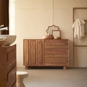 Olga - Meuble de rangement en acacia massif 120 cm