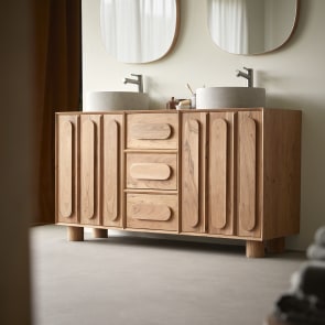 Olga - Mueble de baño de acacia maciza 145 cm