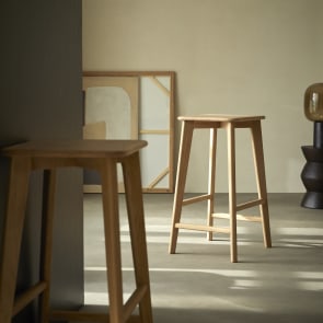 Abel - Sgabello da bar in rovere massello