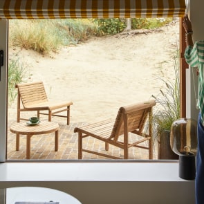 Hélen - Gartenmöbel aus massivem, recyceltem Teakholz, 2 Sessel