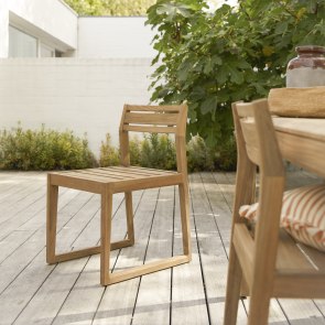 Vasco - Silla de jardín de teca maciza reciclada