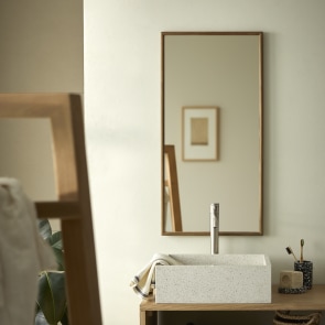 Paco - Specchio da bagno in teak riciclato 80 x 40 cm