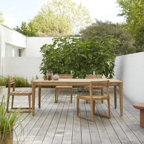 Vasco -  Tuintafelset van gerecycled massief teakhout 4 stoelen