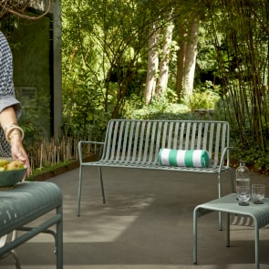 Gaby - 2-seater green metal garden bench