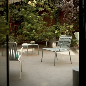 Gaby - Fauteuil bas de jardin en métal vert