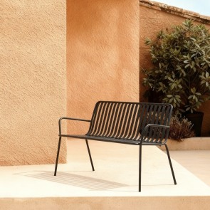Gaby - 2-seater black metal garden bench