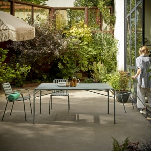 Gaby - Rechteckiger Gartentisch grün aus Metall, 4–6 Pers.