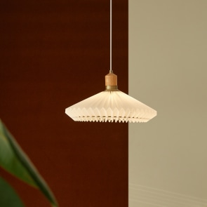 Aurore - Lampada a sospensione plissettata bianca 40 cm