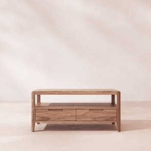 Arto - Meuble TV en noyer massif 100 cm