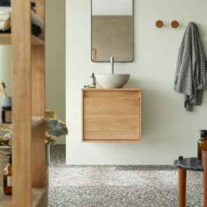Néo - Meuble de salle de bain en hévéa massif 60cm