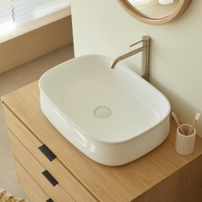 Amelia - Lavabo rettangolare in ceramica l. 55 cm