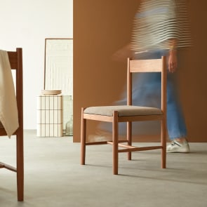 Emy - Chaise en acacia massif et tissu