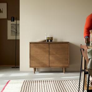 Livio - Buffetkast in massief heveahout 100 cm