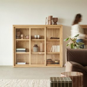 Heidi - Vitrina de roble macizo 160 cm